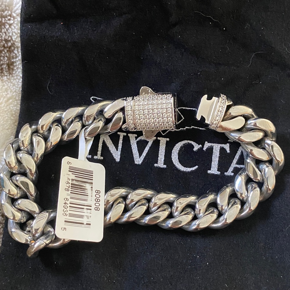 Invicta Stainless Steel Cuban Link Bracelet